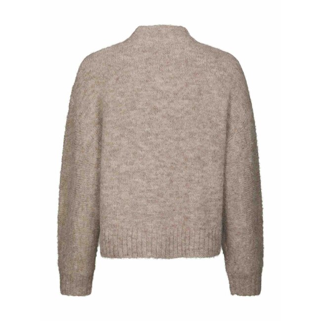 Neo Noir TAURA FLUFFY KNIT CARDIGAN BEIGE MEL.
