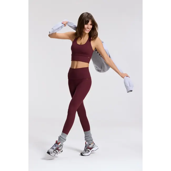 Deblon Sports CLASSIC LEGGINGS HIGH WAISTBAND BORDEAUX