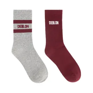 Deblon Sports DEBLON DOUBLE BRANDED SOCKS BORDEUAX GREY MEL.