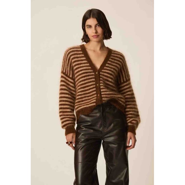 DES PETITS HAUTS ALVARO COGNAC CHINE/BLUSH GILET