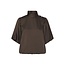 Neo Noir PARISA HEAVY SATEEN BLOUSE DARK BROWN
