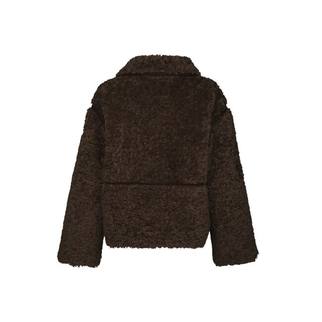 Neo Noir CASTOR FAUX FUR JACKET DARK BROWN