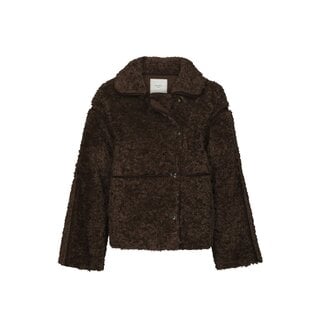 Neo Noir CASTOR FAUX FUR JACKET DARK BROWN