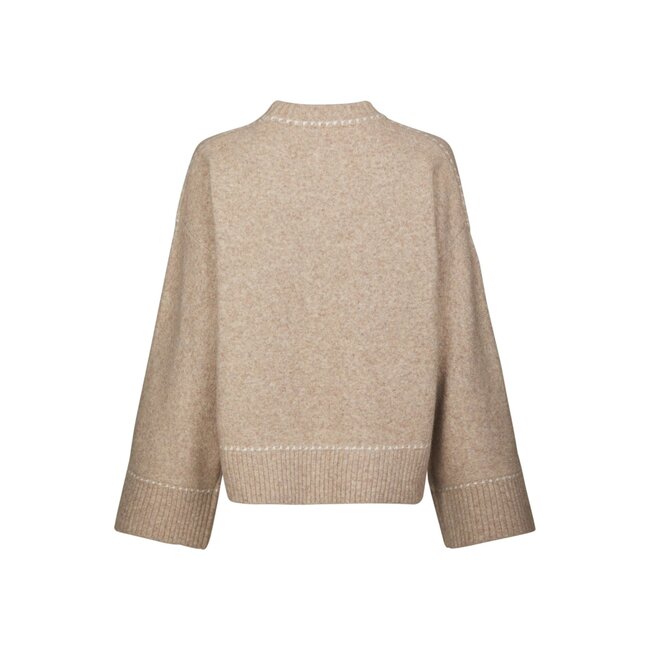 Neo Noir ROEME KNIT STITCH BLOUSE BEIGE MEL.