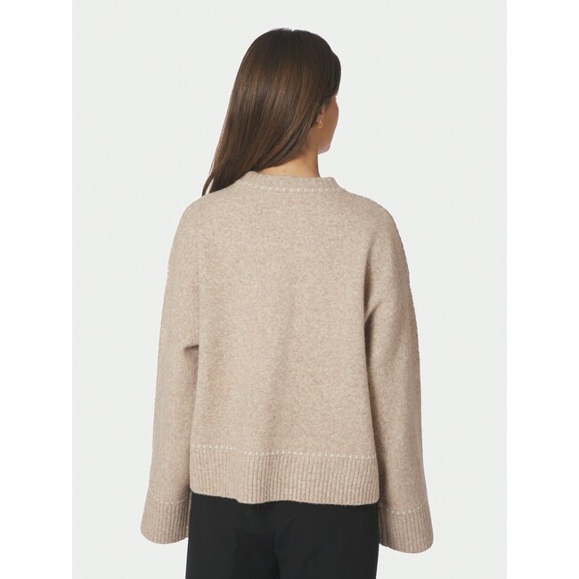 Neo Noir ROEME KNIT STITCH BLOUSE BEIGE MEL.