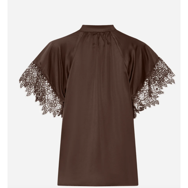 Bruuns Bazaar KORTHALSIA WINY BLOUSE CHESTNUT