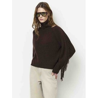 Dante 6 SIEGA CUT-OUT FRINGE SWEATER BROWN