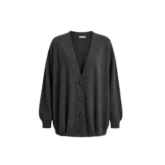 MARCH 23 ARRAN CARDIGAN DARK GREY