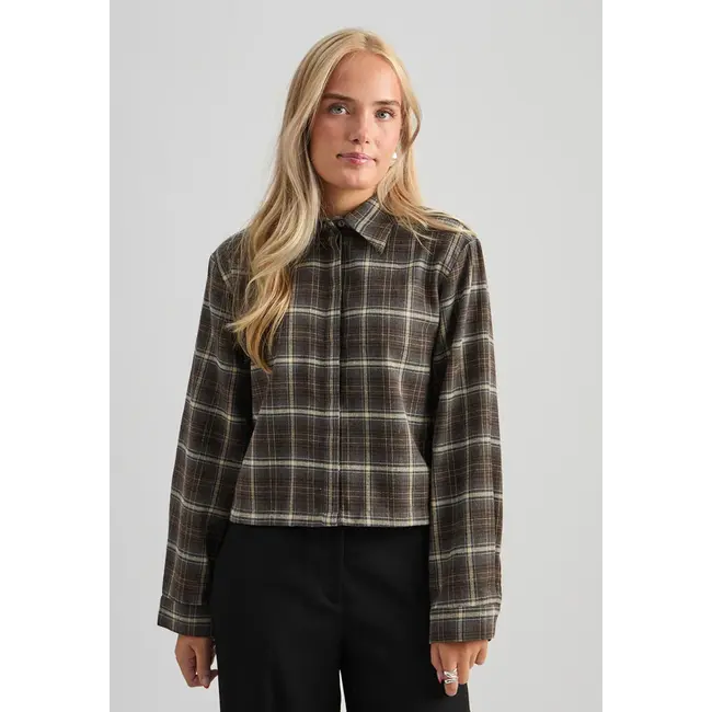 Minus REGINE SHIRT TIRAMISU CHECKED