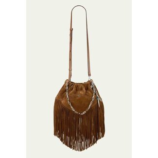 Ba&sh SAC S SUEDE MINI JEUNE TOTI CHOCO