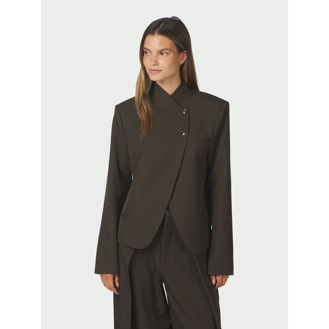 Neo Noir TIRIA STRUCTURE BLAZER DARK BROWN