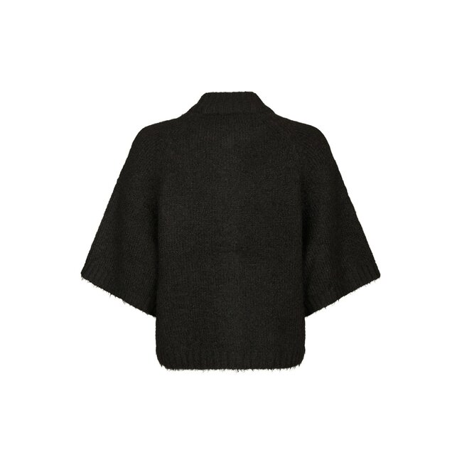 Neo Noir BENUTA FLUFFY KNIT CARDIGAN DARK BROWN