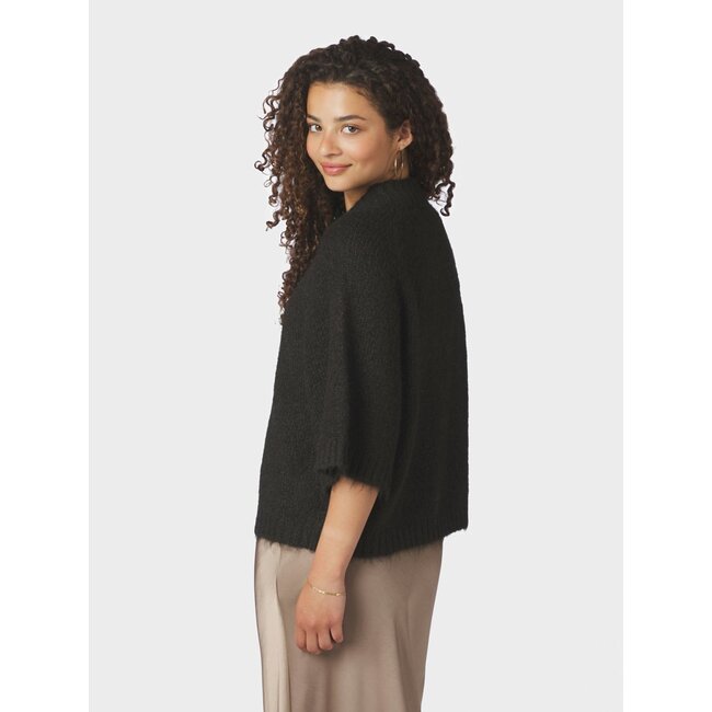 Neo Noir BENUTA FLUFFY KNIT CARDIGAN DARK BROWN