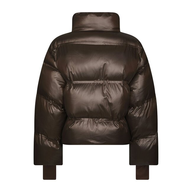Neo Noir RHEA SHINY PUFFER JACKET CHOCOLATE BROWN