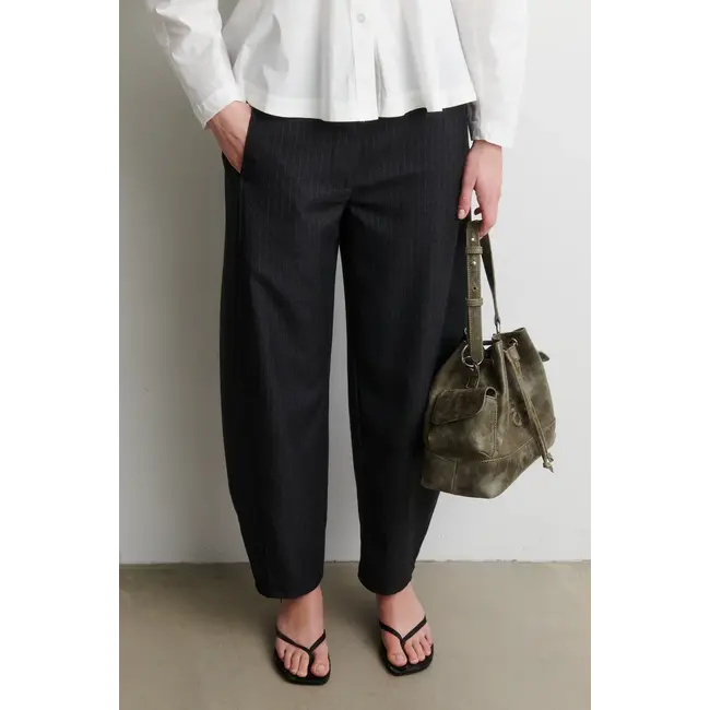 Second Female VIENNE  BARREL TROUSERS DARK GREY MELANGE
