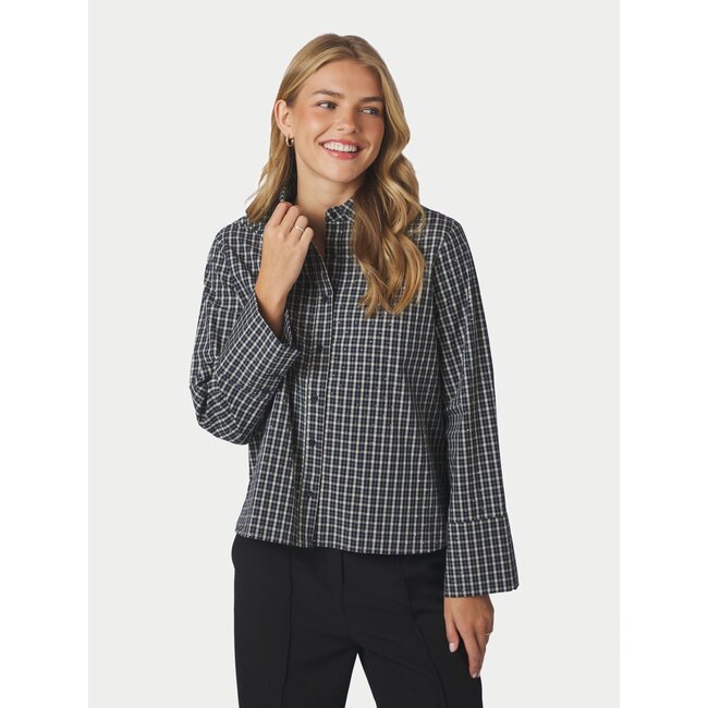 Neo Noir DREW CHECK BEDAZ SHIRT DARK BLUE