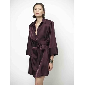 Dante 6 NOANNE BOLD SHIRT WRAP DRESS BORDEAUXROOD