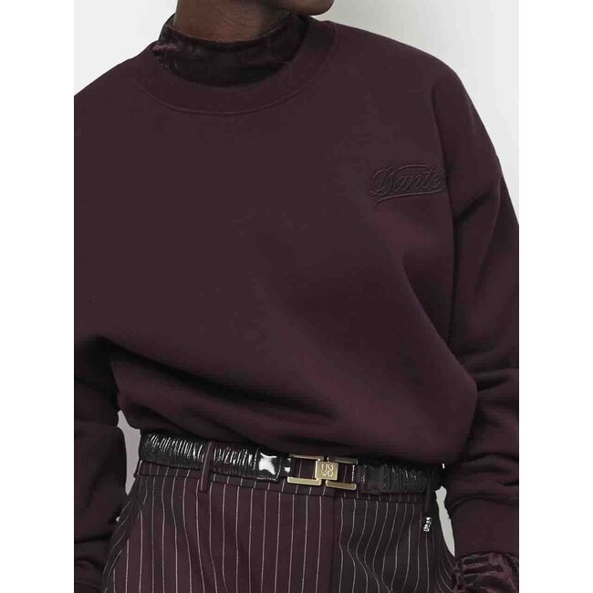 Dante 6 LOGO CRACKLE BELT BORDEAUXROOD