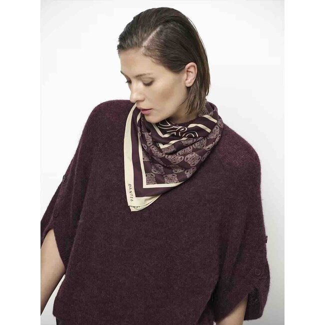 Dante 6 MONOGRAM PRINTED SCARF BORDEAUXROOD
