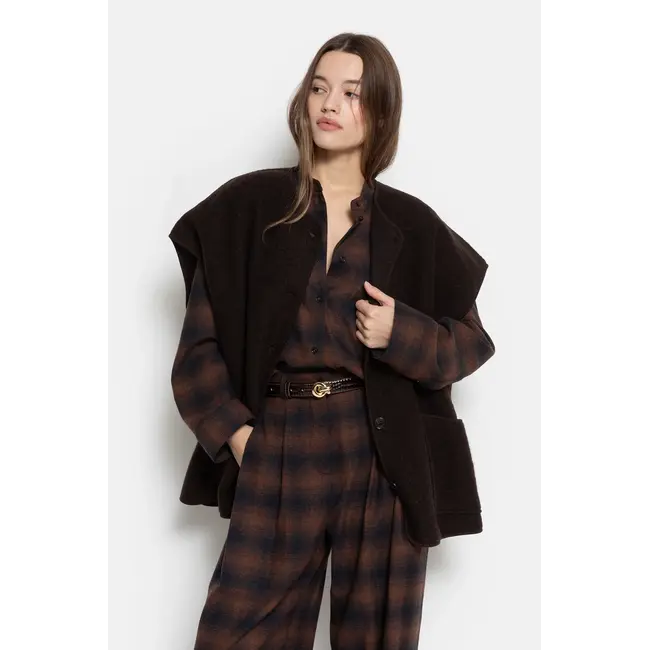 Ame antwerp INES BROWN SLEEVELESS WOOLY
