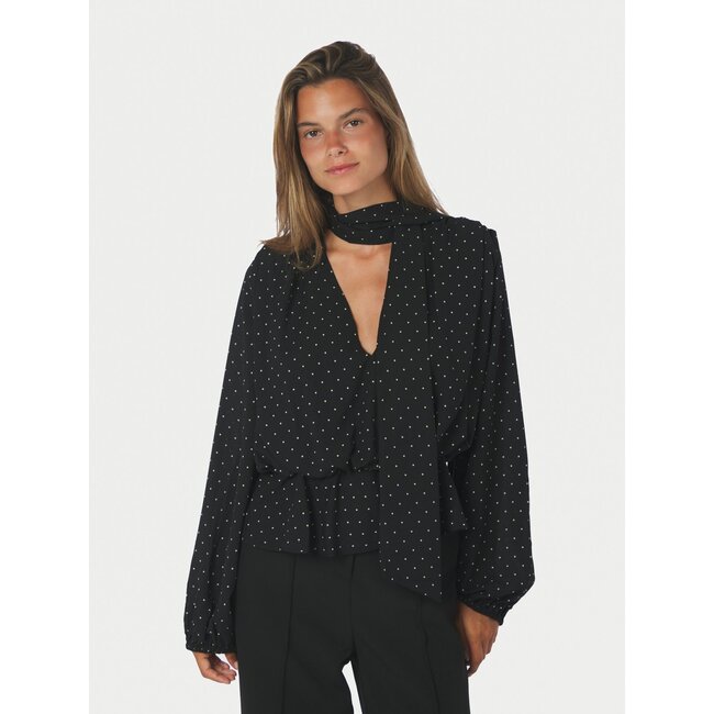 Neo Noir ETTALIE DOT BLOUSE BLACK
