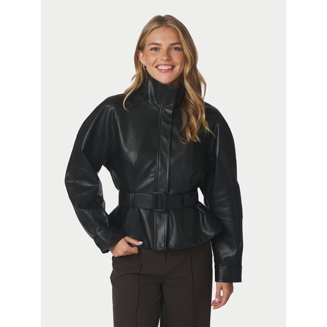 Neo Noir JACLYN FAUX LEATHER JACKET BLACK