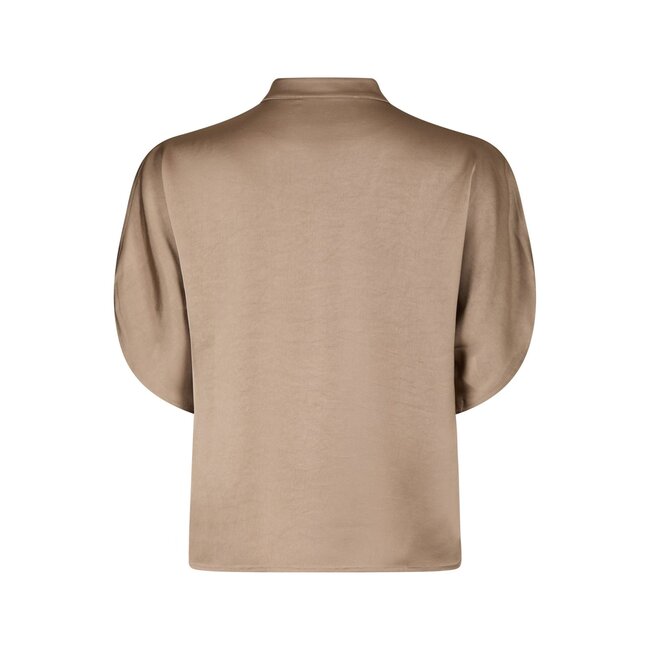 Neo Noir ANELLE HEAVY SATEEN BLOUSE DARK TAUPE