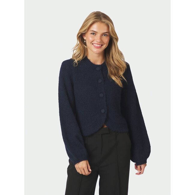 Neo Noir GIO FLUFFY KNIT CARDIGAN NAVY
