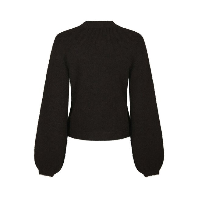 Neo Noir GIO FLUFFY KNIT CARDIGAN DARK BROWN