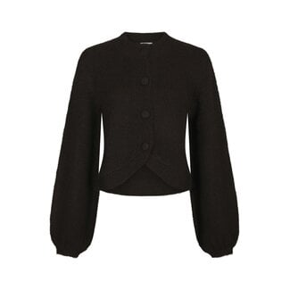 Neo Noir GIO FLUFFY KNIT CARDIGAN DARK BROWN
