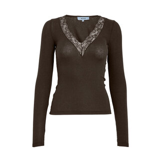 Minus MILLI LONG SLEEVE T-SHIRT BRACKEN BROWN