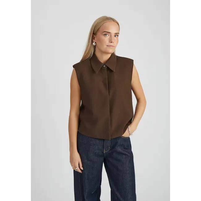 Minus LISA VEST BRACKEN BROWN