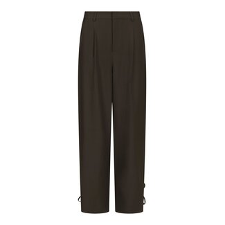 Neo Noir ISOTTA STRUCTURE TIE PANTS DARK BROWN