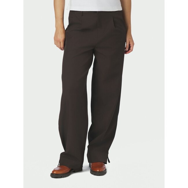 Neo Noir ISOTTA STRUCTURE TIE PANTS DARK BROWN