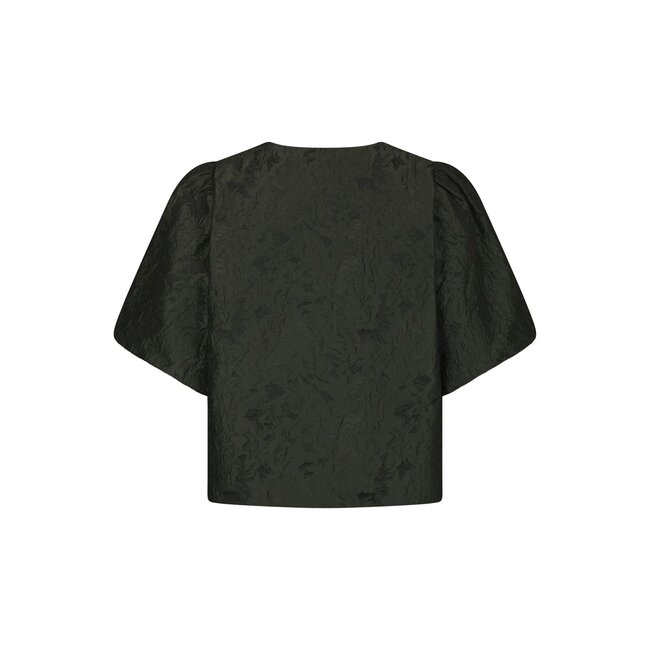 Neo Noir AISA BROCADE BLOUSE DARK GREEN