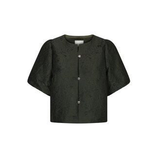 Neo Noir AISA BROCADE BLOUSE DARK GREEN