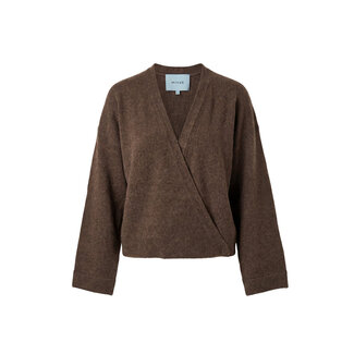 Minus NOVALIE KNIT CARDIGAN BRACKEN BROWN