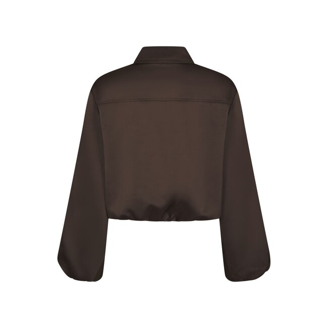 Neo Noir DENIELLE HEAVY SATEEN JACKET DARK BROWN