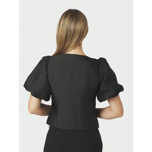 Neo Noir ANELA MANDAERIN DULL SATIN BLOUSE BLACK