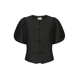 Neo Noir ANELA MANDAERIN DULL SATIN BLOUSE BLACK