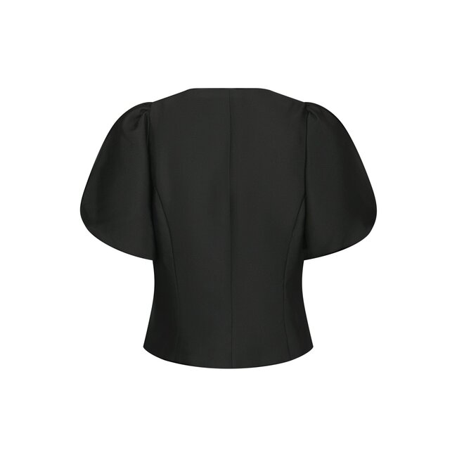 Neo Noir ANELA MANDAERIN DULL SATIN BLOUSE BLACK