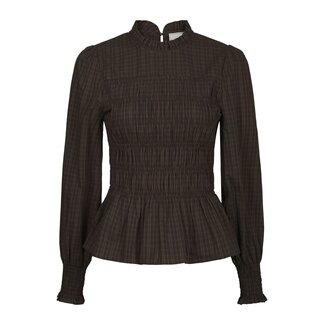 Neo Noir POSSA BIG CHECK BLOUSE BROWN CHECK