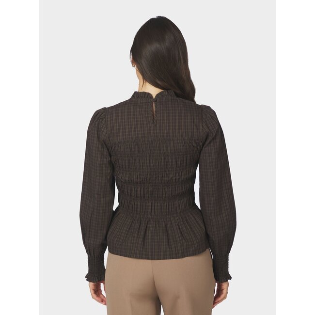 Neo Noir POSSA BIG CHECK BLOUSE BROWN CHECK