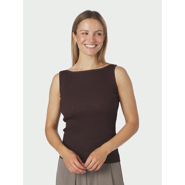 Neo Noir TALIA GLITTER KNIT TOP BURGUNDY