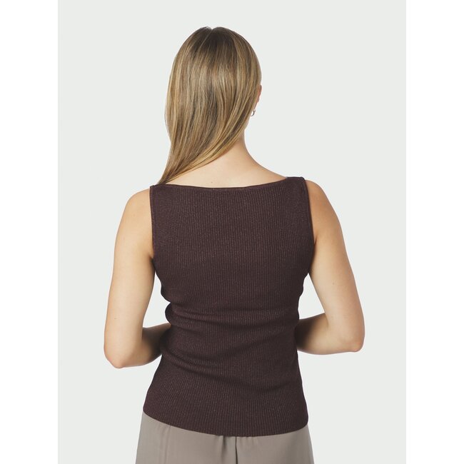 Neo Noir TALIA GLITTER KNIT TOP BURGUNDY