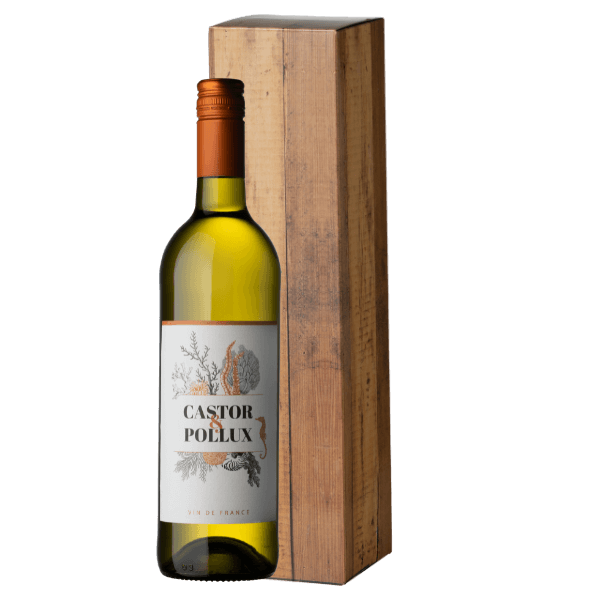 Castor & Pollux Vin de France Blanc  | Wijn Cadeau | incl. Gratis Kaartje