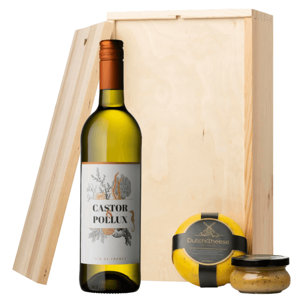 Castor & Pollux Vin de France Blanc  | Wijn & Kaas | incl. Gratis Kaartje