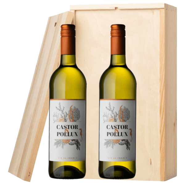 Castor & Pollux Vin de France Blanc  | Wijnpakket | incl. Gratis Kaartje