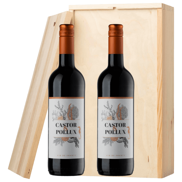 Castor & Pollux Vin de France Rouge | Wijnpakket | incl. Gratis Kaartje