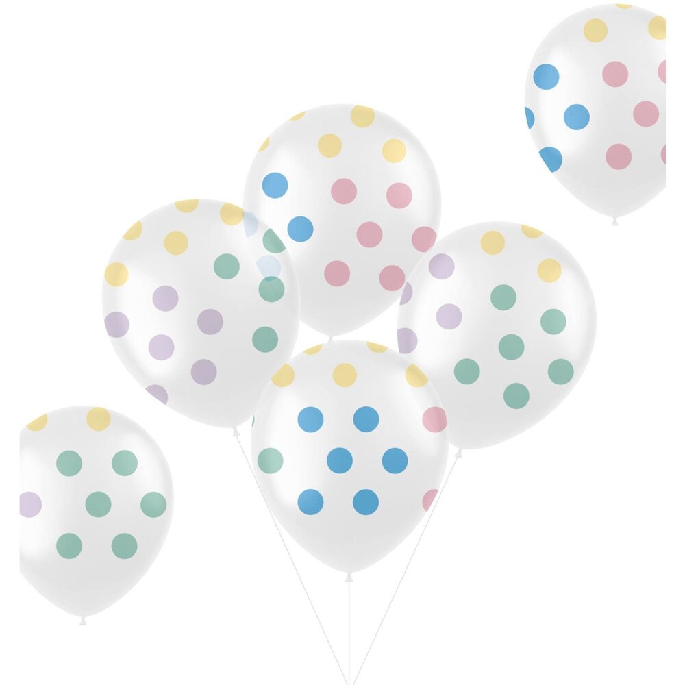 Luftballons Dots Bunt 33cm 6stk Partywinkel 0504